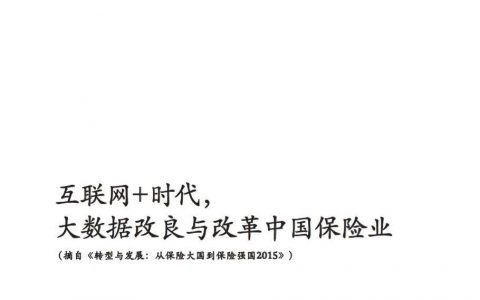 波士顿咨询：互联网+时代，大数据改良与改革中国保险业