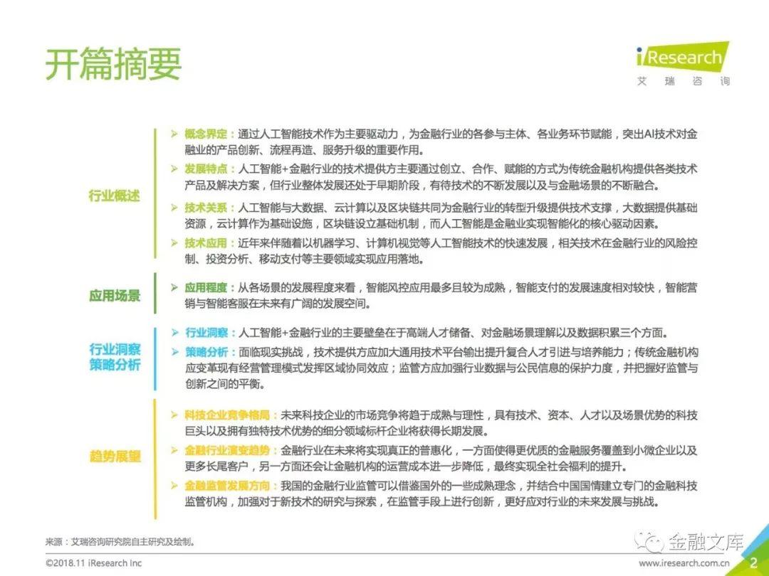 艾瑞咨询：2018年中国人工智能+金融行业研究报告