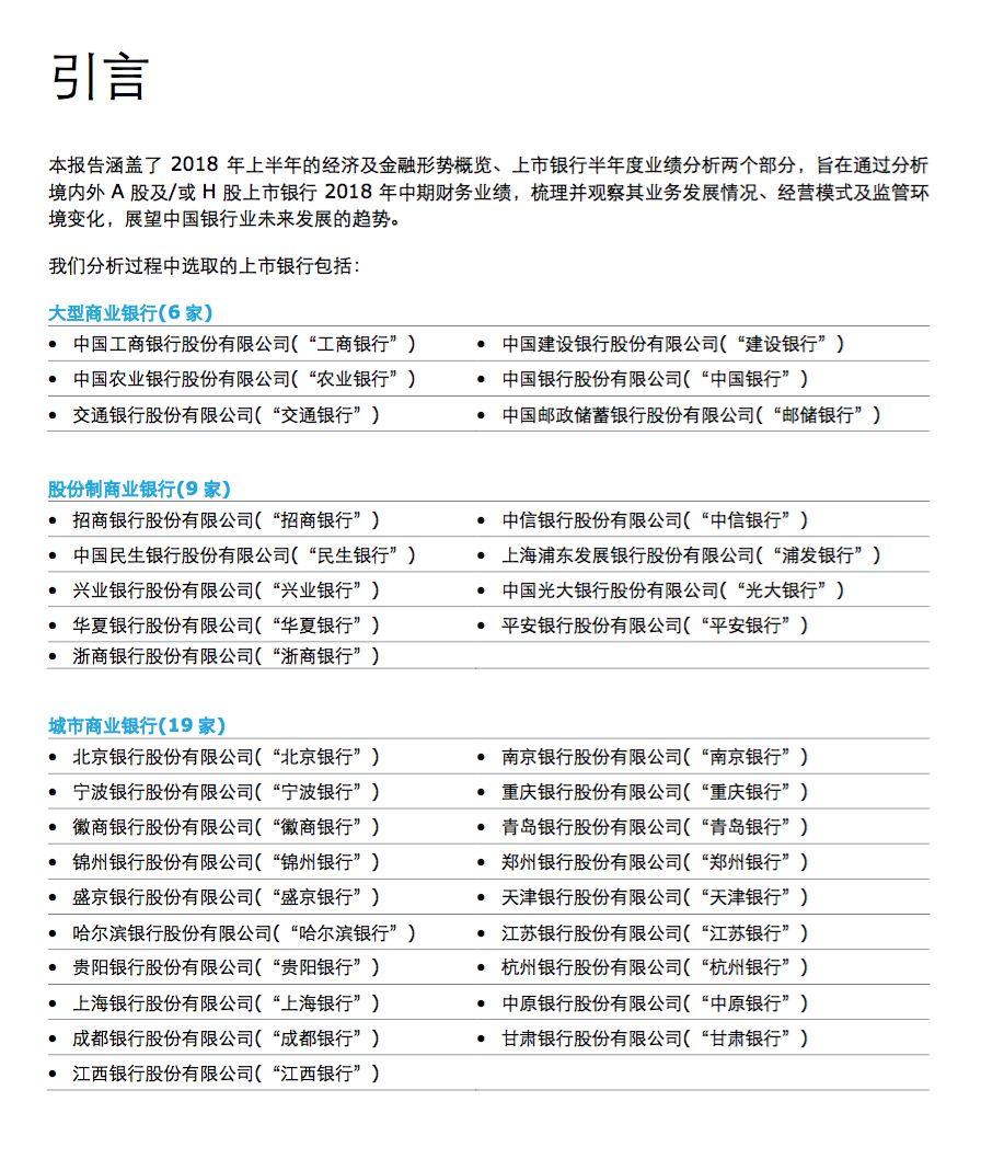 德勤：2018年中国上市银行半年度业绩回顾