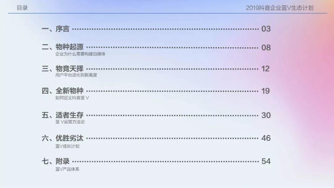 2019抖音企业蓝V生态计划：蓝V进化论