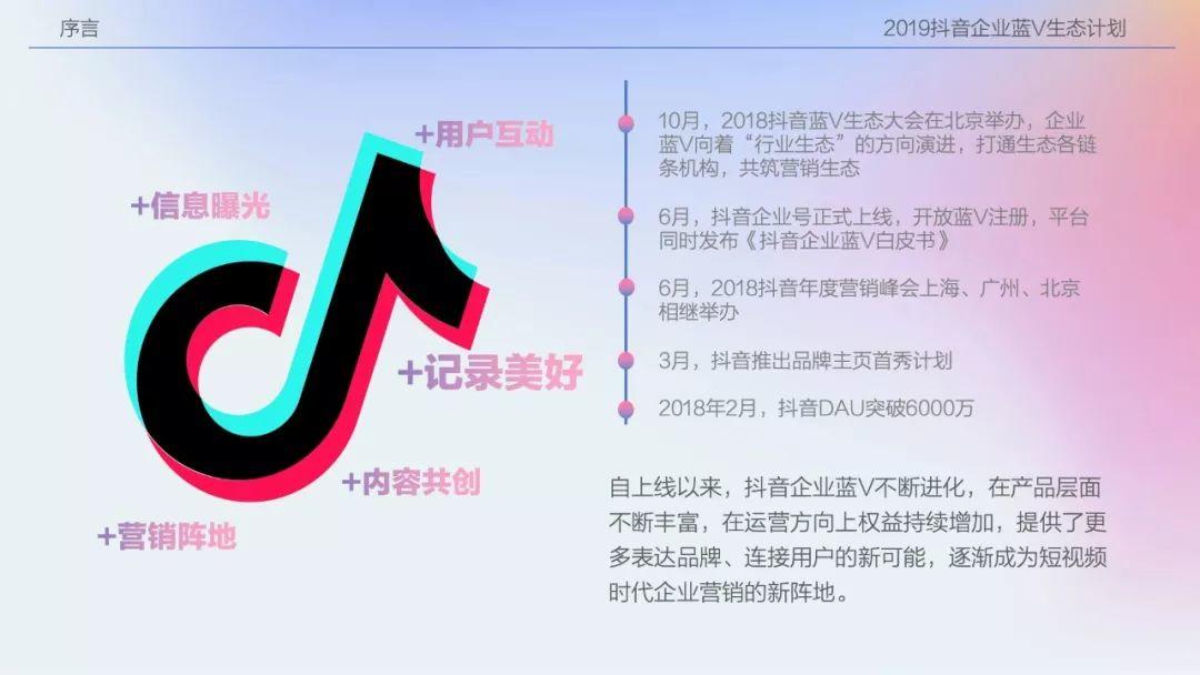2019抖音企业蓝V生态计划：蓝V进化论