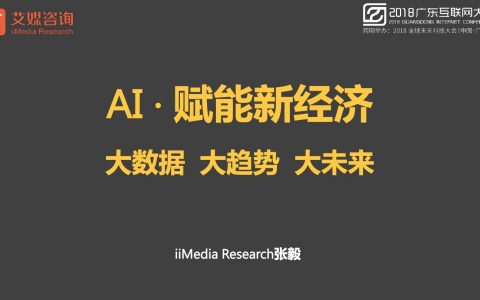 2018广东互联网大会-张毅：AI赋能新经济-大数据 大趋势 大未来