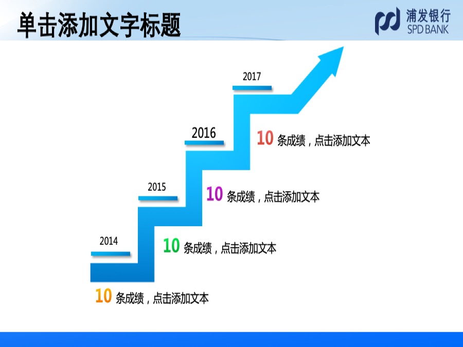 浦发银行淡蓝色三维立体风格PPT模板