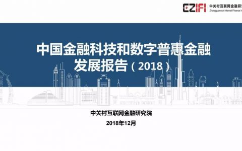 中国金融科技与数字普惠金融发展报告(2018)