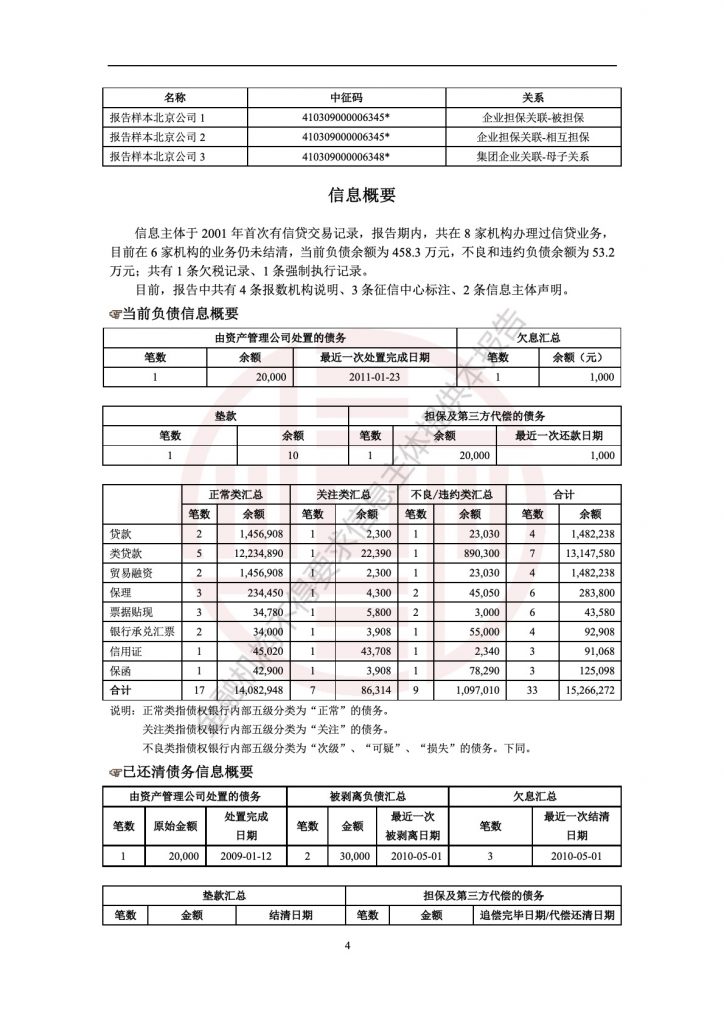 企业信用报告模板(自主查询版)