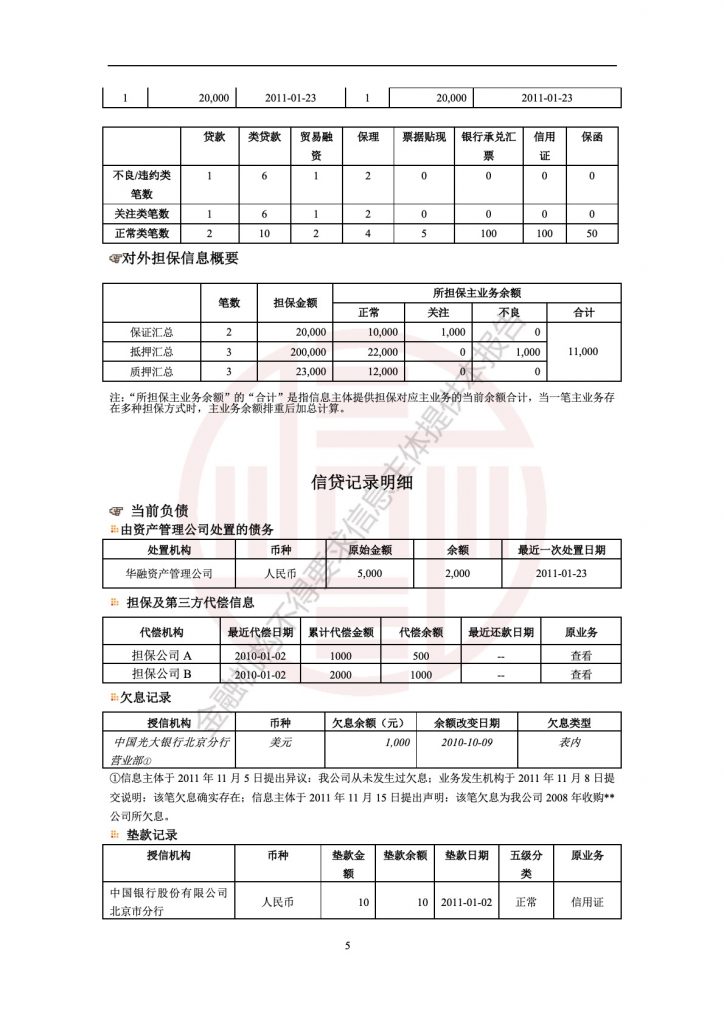 企业信用报告模板(自主查询版)