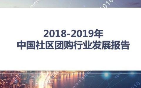 2018-2019年中国社区团购行业报告