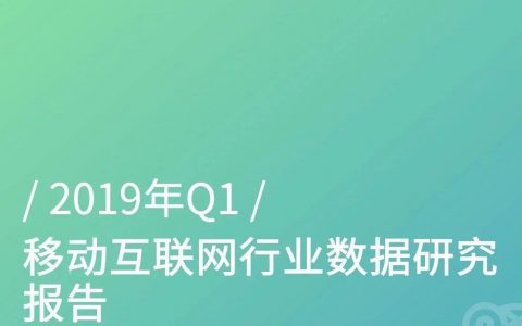 极光大数据：2019年Q1移动互联网行业数据研究报告