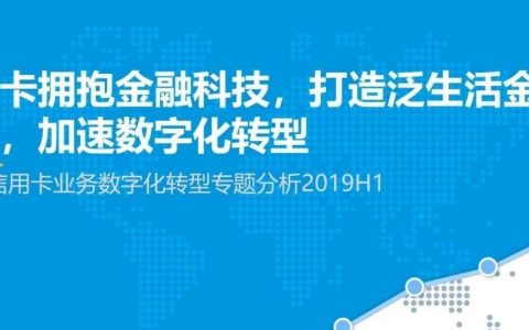 易观：2019中国信用卡业务数字化转型专题分析