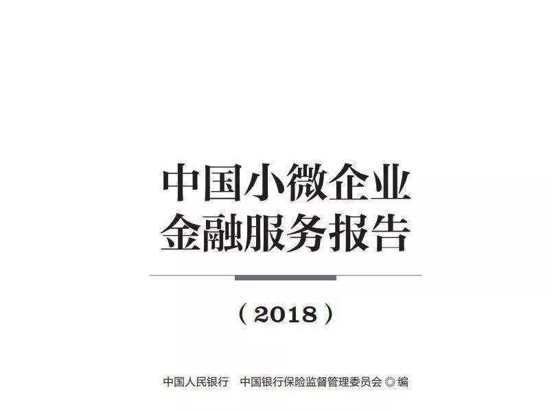 中国人民银行：中国小微企业金融服务报告（2018）