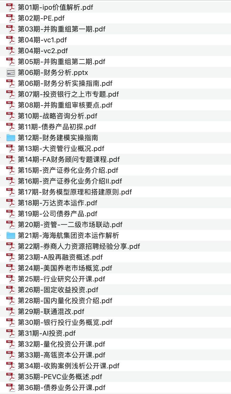 投行、财务人员必修课（35份）
