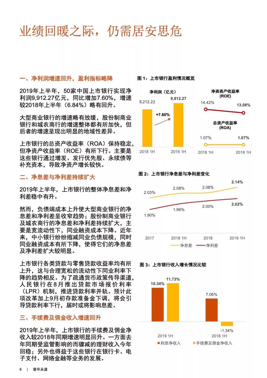 普华永道：2019年半年度中国银行业回顾与展望