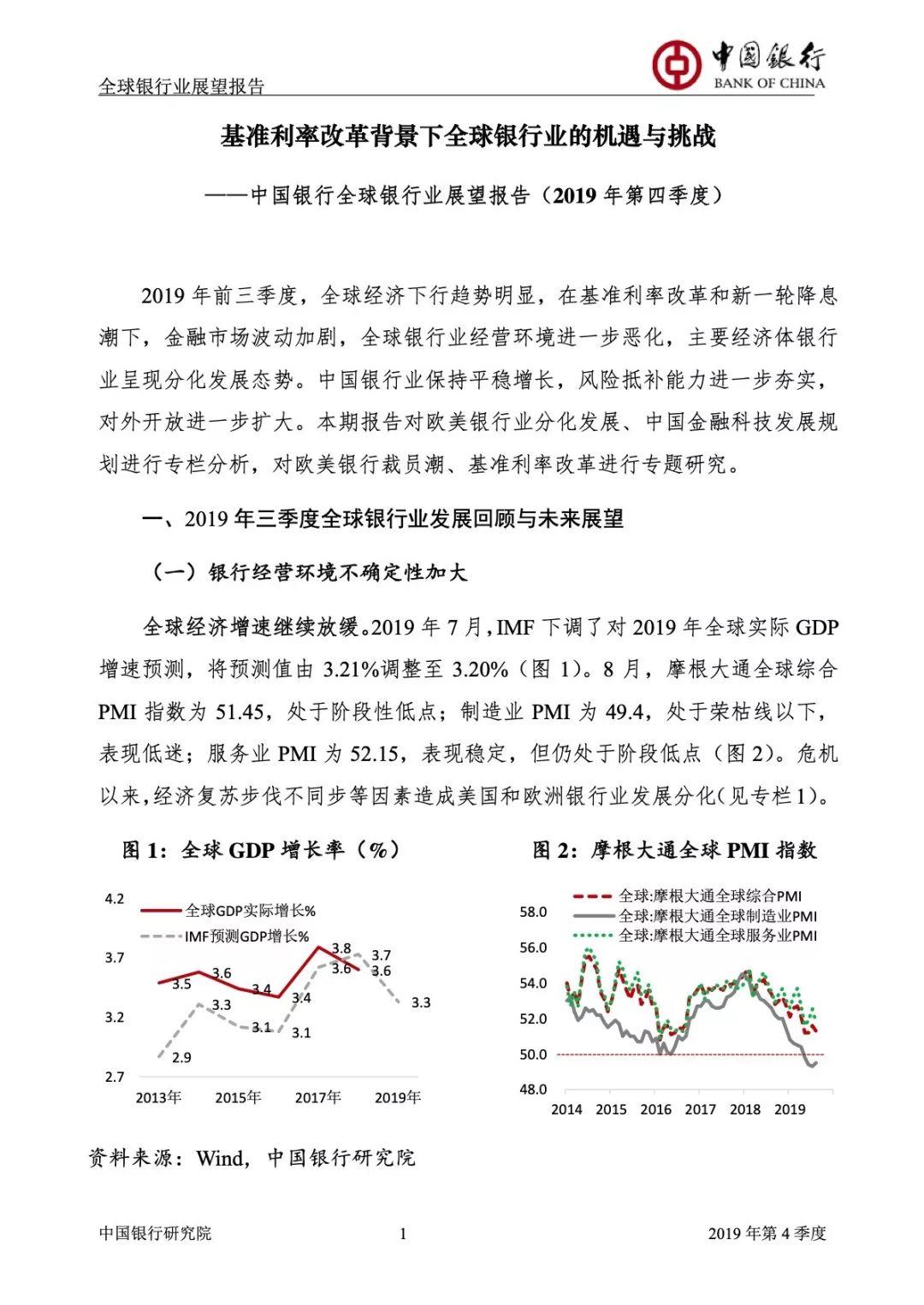 2019全球银行业展望报告