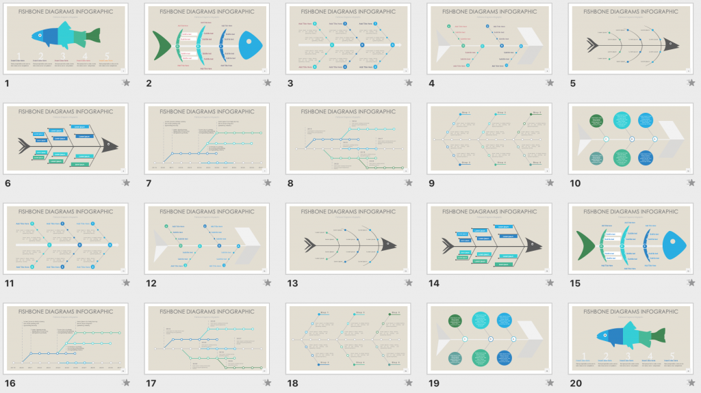 PPT实用模板 | 鱼骨图PPT模板<span style="color:#D80000">（54套）</span>