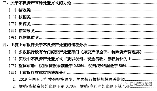 任博宏观论道 | 商业银行不良资产处置问题全解