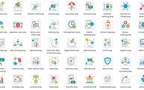 91个现代金融科技风格图标素材