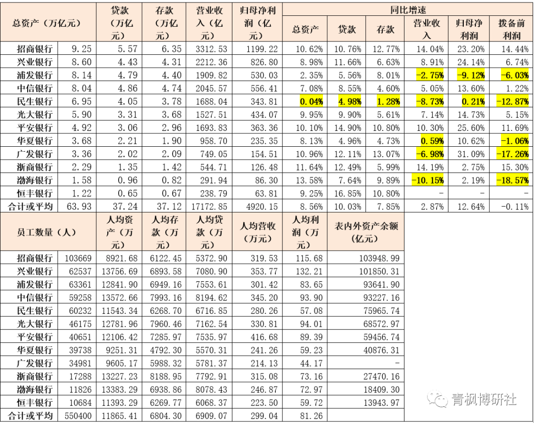 12家股份制银行经营数据全解析（2022年版）