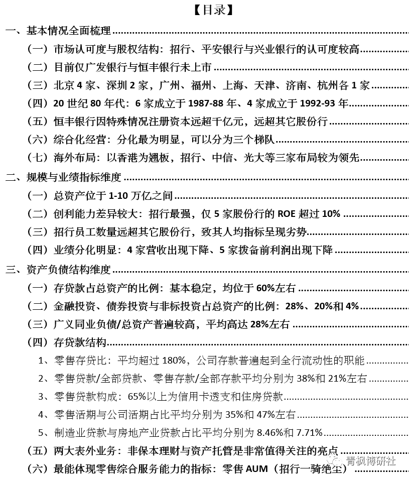 12家股份制银行经营数据全解析（2022年版）