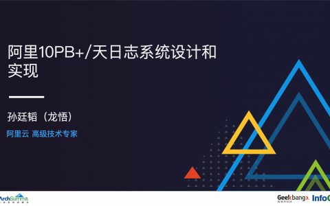 阿里10PB天日志系统设计和实现