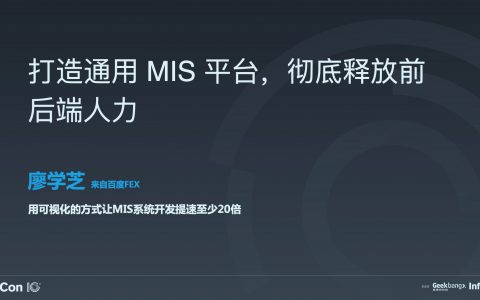 打造通用 MIS 平台，彻底释放前后端人力