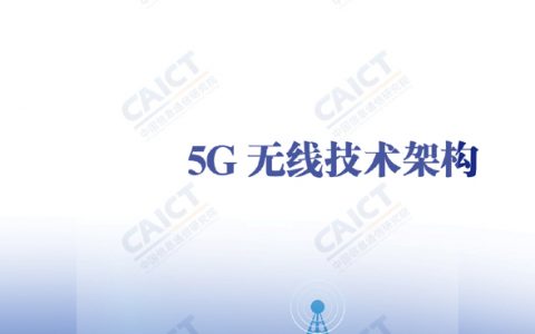 中国信通院：5G无线技术架构白皮书