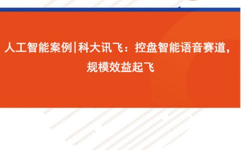 零壹财经：人工智能案例 科大讯飞—控盘智能语音赛道，规模效益起飞(22页)