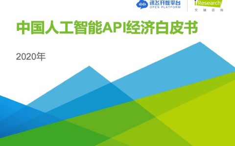 艾瑞咨询：2020年中国人工智能API经济白皮书（57页）