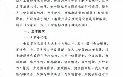 2020国家新一代人工智能标准体系建设指南（30页）