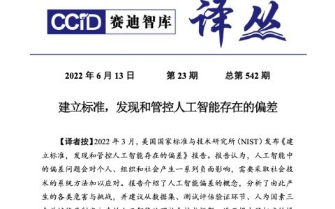 建立标准发现和管控人工智能存在的偏差2022（26页）