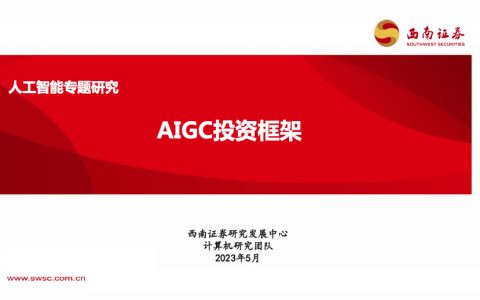 人工智能行业专题AIGC投资框架（64页）