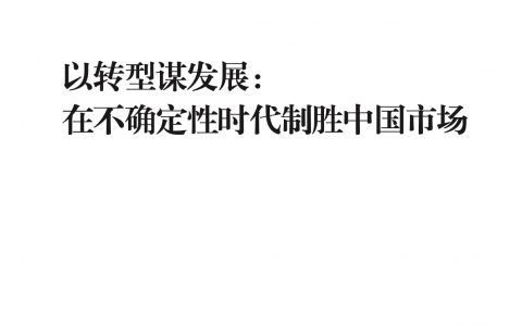 以转型谋发展：在不确定性时代制胜中国市场