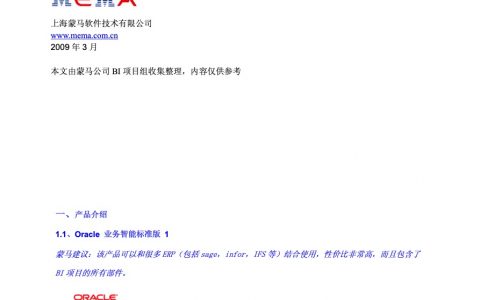 Oracle_数据仓库和BI解决方案简介