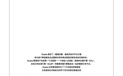 oracle数据仓库解决方案白皮书