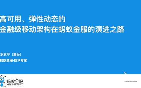 高可用、弹性动态的金融级移动架构在蚂蚁金服的演进之路