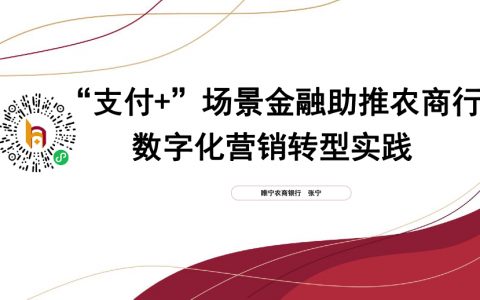 睢宁农商行 张宁：“支付+”场景金融助推农商行数字化营销转型实践
