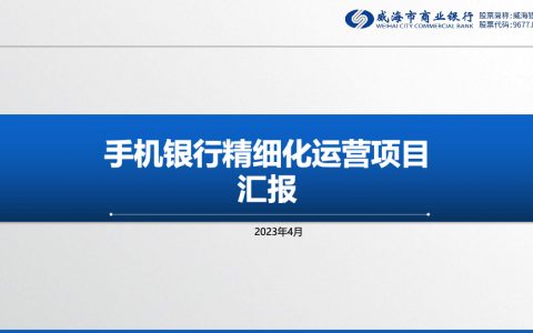 威海市商业银行 蔡玉欣：手机银行精细化运营项目