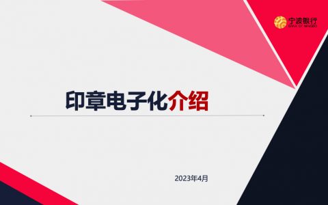 宁波银行张丹丹：印章电子化介绍