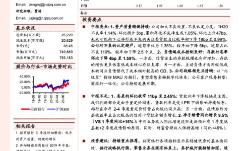招商银行2020中报点评：成本与风险控制良好，全能型银行转型发力