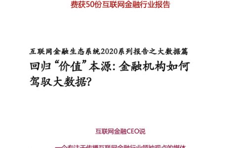 回归“价值”本源：金融机构如何驾驭大数据？28页