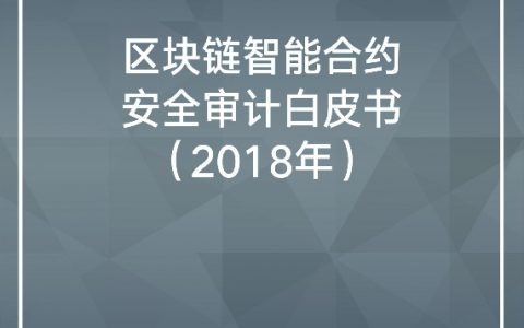 上海交通大学：2018年区块链智能合约安全审计白皮书（33页）