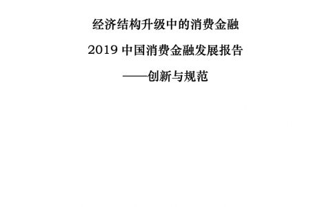 国家金融与发展实验室：2019中国消费金融发展报告 ——创新与规范(21页)