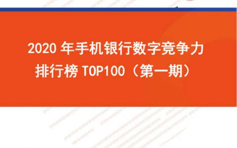 零壹智库：2020年手机银行数字竞争力排行榜TOP 100（18页）