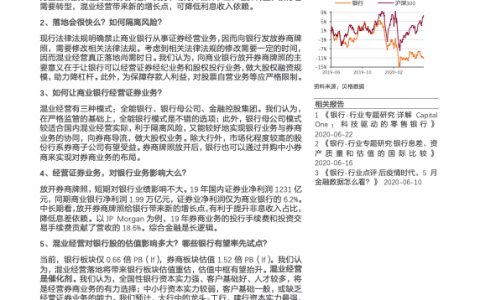 关于银行混业经营的5个重要问题