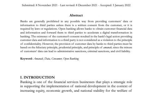 在开放式银行中使用消费者个人数据和信息的原则（21页）