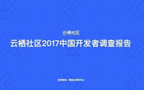 云栖社区2017中国开发者调查报告