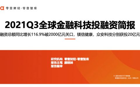 全球金融科技投融资报告-2021Q3（27页）