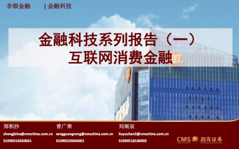 非银金融行业金融科技系列报告互联网消费金融（25页）