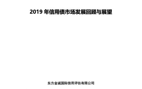 东方金诚：2019年信用债市场发展回顾与展望(39页)