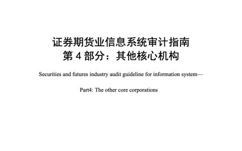证券期货业信息系统审计指南 第4部分：其他核心机构