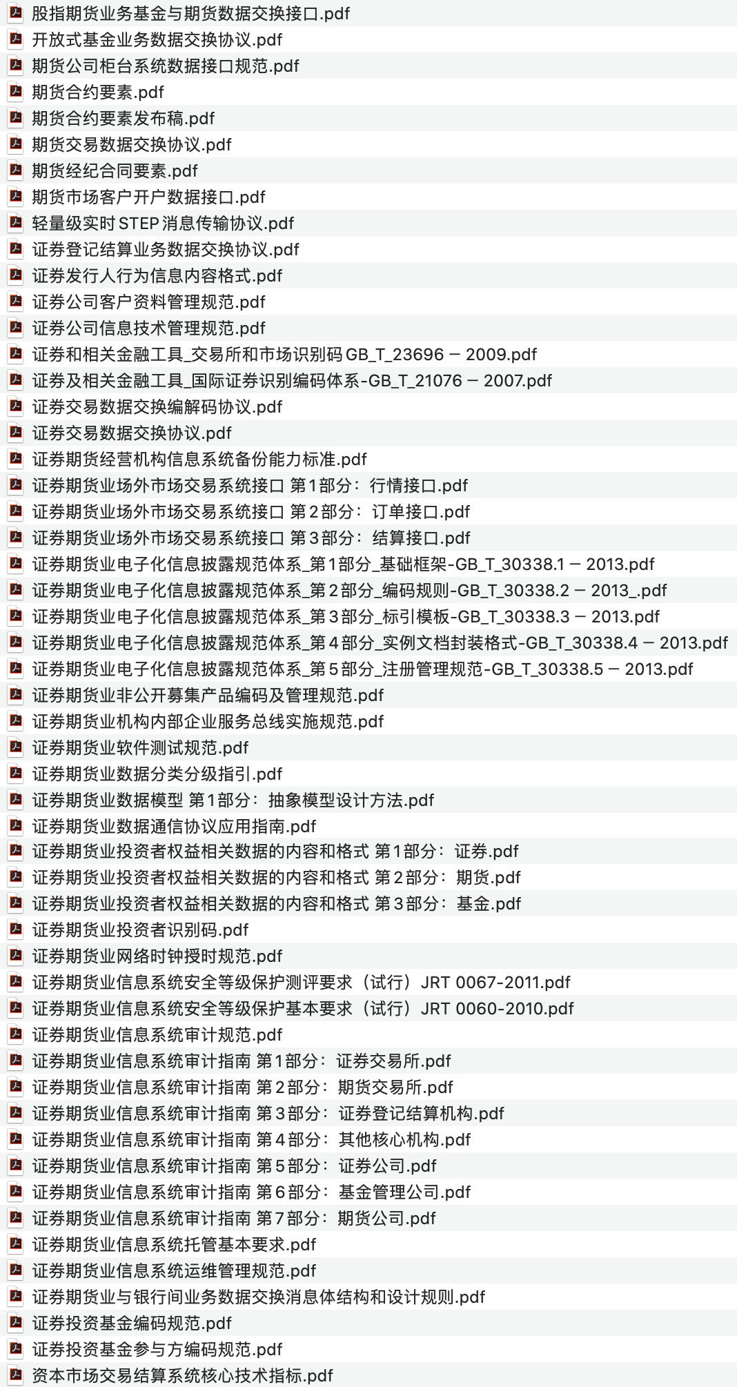 证券期货基金标准与技术规范